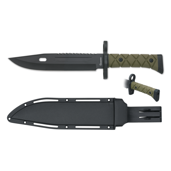 Nôž taktický s pevnou čepeľou ALBAINOX 32663 tactical knife - olivový/čierny
