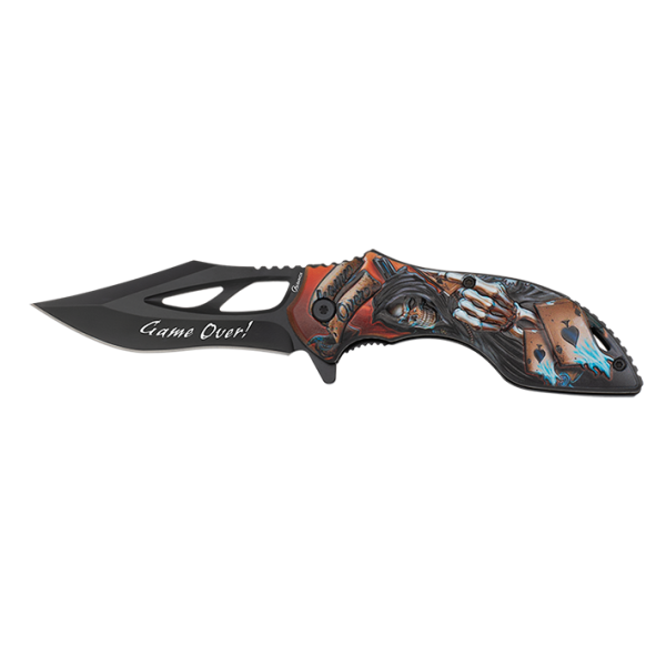 Nôž zatvárací taktický ALBAINOX MA 25082 Skull Game Over