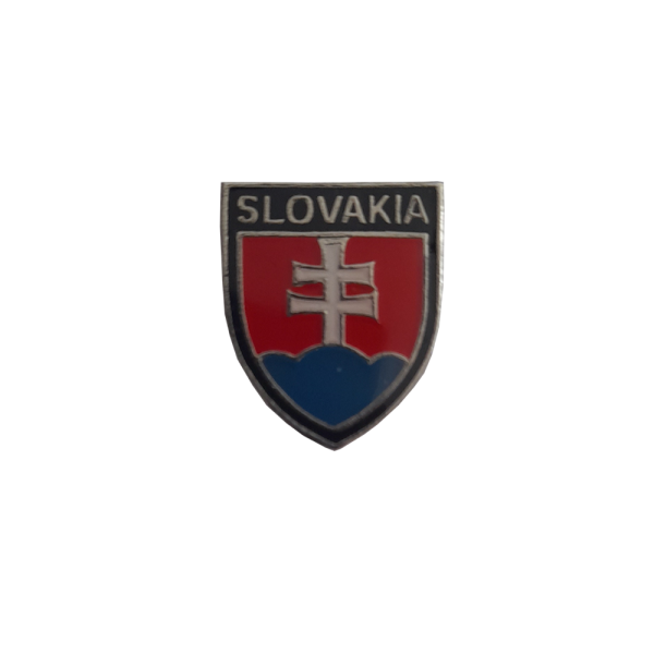 Odznak SLOVAKIA erb 1,6 x 1,4cm - strieborný