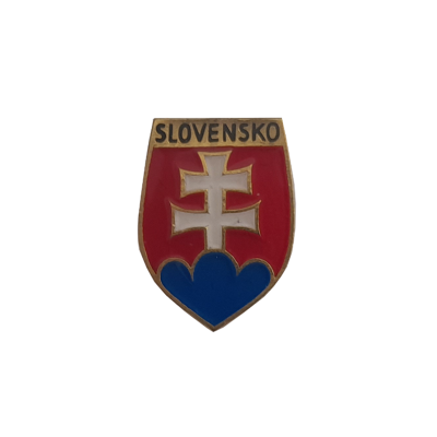 Odznak s nápisom SLOVENSKO erb 1,8x1,4cm - zlatý