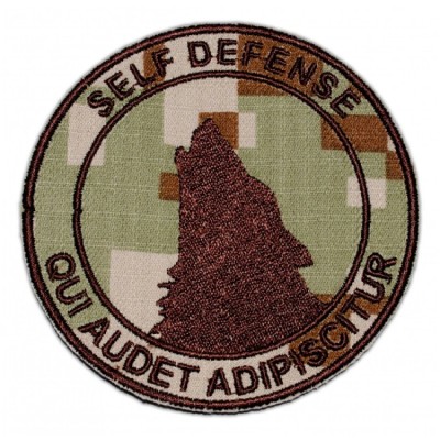 Nášivka Self Defense 9cm so SZ - digital púšť