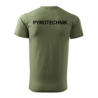Tričko PYROTECHNIK s čiernym nápisom - olivové