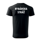 Tričko RYBÁRSKA STRÁŽ s bielym nápisom - čierne