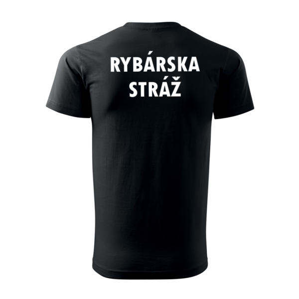 Tričko RYBÁRSKA STRÁŽ s bielym nápisom - čierne