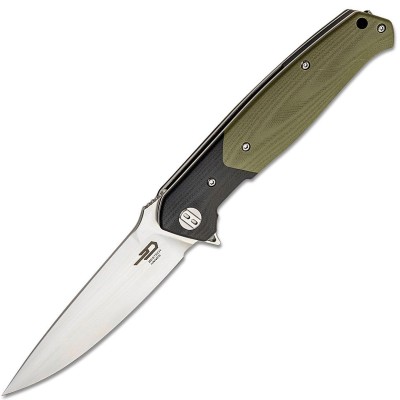 Nôž zatvárací taktický BESTECH Swordfish D2 satin - zeleno/čierny