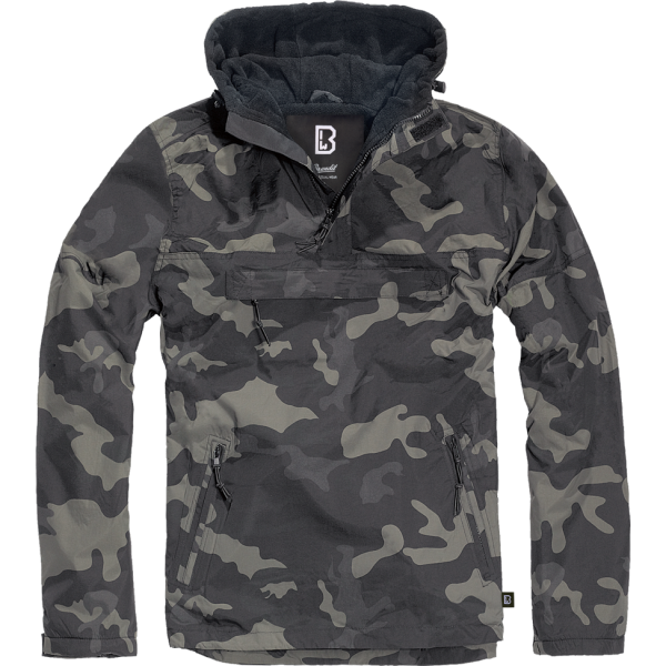 Anorak BRANDIT s kapucňou a so zipsom -  darkcamo