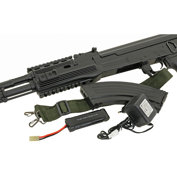 Airsoftový elektrický samopal CYMA CM.520 AK-47 RIS, kal. 6mm BB - čierny
