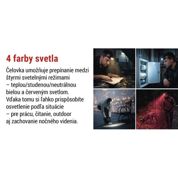Svietidlo čelové EMOS LED P3546 550lm Li-Pol 100mAh nabíjateľné - čierne