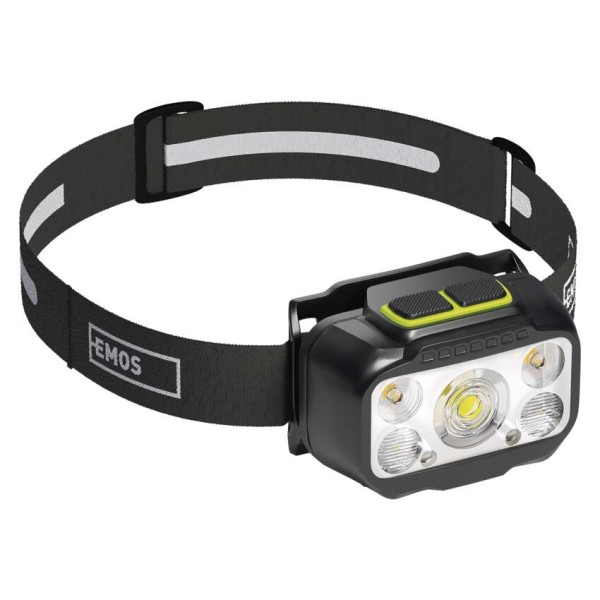 Svietidlo čelové EMOS LED P3546 550lm Li-Pol 100mAh nabíjateľné - čierne