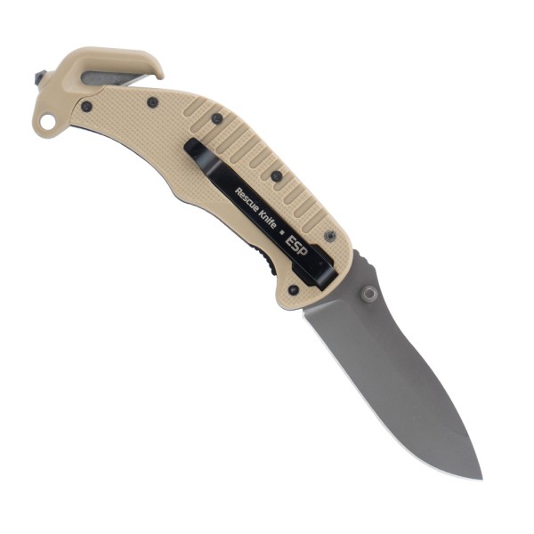 Nôž zatvárací záchranársky ESP RKK-01 rovné ostrie - khaki
