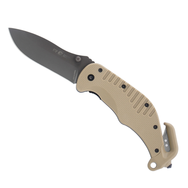 Nôž zatvárací záchranársky ESP RKK-01 rovné ostrie - khaki