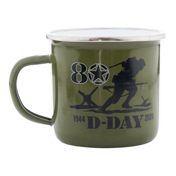 Hrnček smaltovaný FOSTEX D-Day 80 Years 300ml - olivový