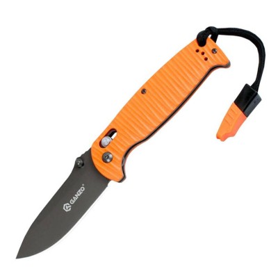 Nôž zatvárací outdoorový GANZO G7413P-OR-WS s píšťalkou - oranžový