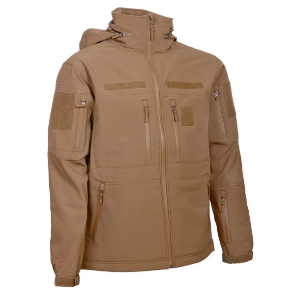 Bunda nepremokavá Gurkha Tactical Softshell s kapucňou - coyote