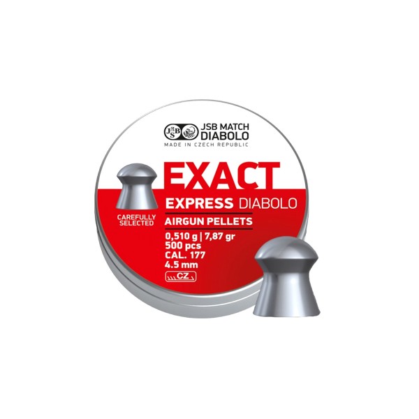 Diabolky JSB Exact Express 0,510g, kal. 4,52mm, 500ks - oblé