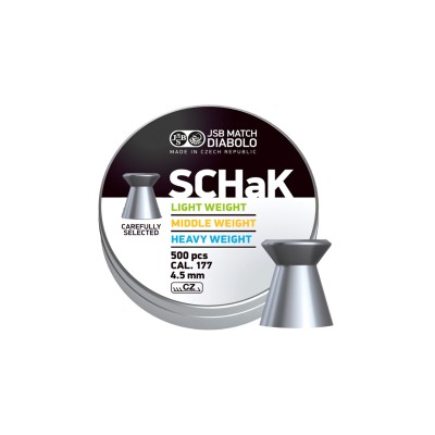 Diabolky JSB SCHaK (modrá - S100) 0,535g  kal. 4,5mm, 500ks - ploché