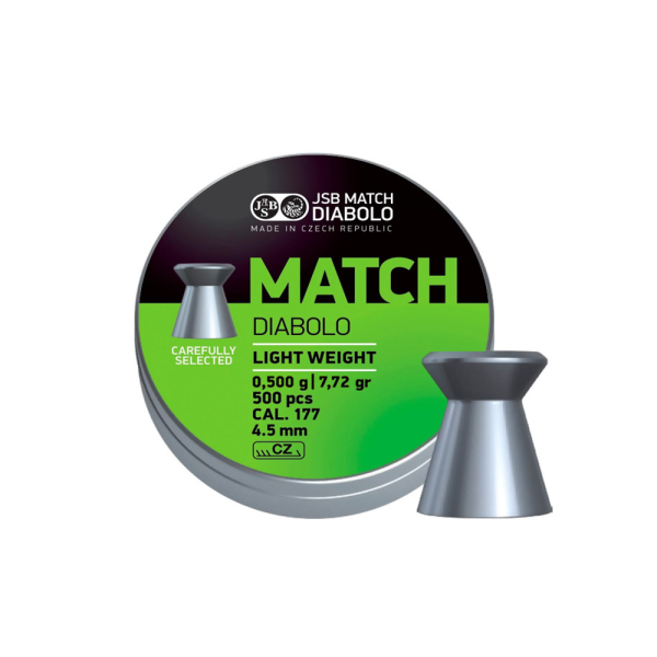 Diabolky JSB Match Light Weight 0,500g, kal. 4,5mm, 500ks - ploché
