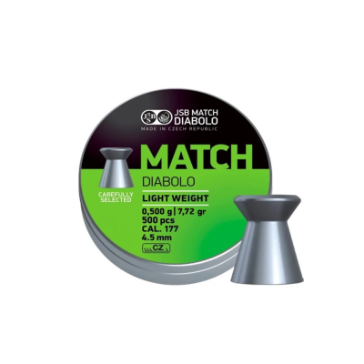 Diabolky JSB Pistol Match Light Weight 0,500g, kal. 4,51mm, 500ks - ploché