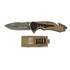Nôž zatvárací taktický K25 MA 18318 G10 Clip - tan brown