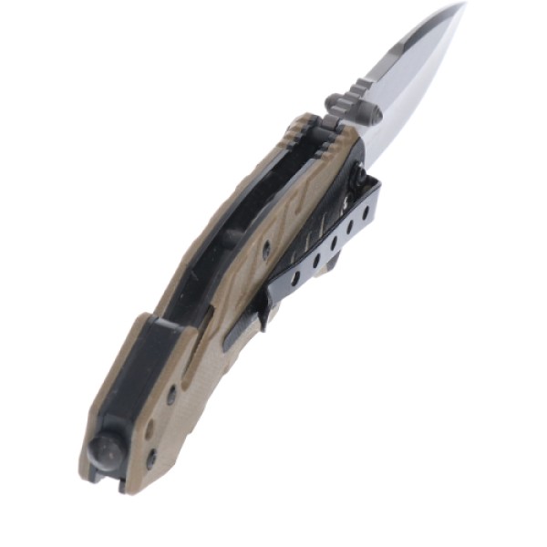 Nôž zatvárací taktický K25 MA 18318 G10 Clip - tan brown