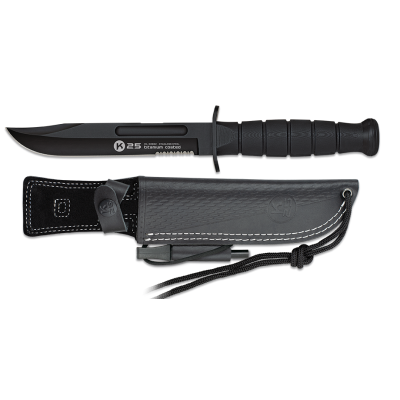 Nôž taktický s pevnou čepeľou K25 MA 32692 Tactical Black Knife G10 - čierny