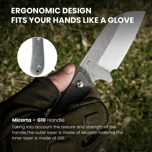 Nôž outdoorový s pevnou čepeľou KIZER Deckhand Grey 1062A1 D2 - micarta