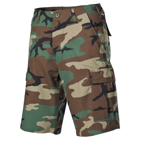 Nohavice krátke MFH BDU short RIP/STOP 01512T - woodland