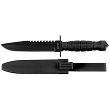 Nôž taktický s pevnou čepeľou MFH 44160A Storm Combat Knife - čierny