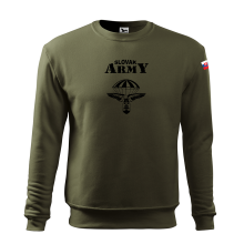Mikina APK Slovak Army BK čierna potlač - olivovozelená