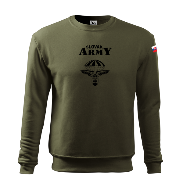 Mikina APK Slovak Army BK čierna potlač - olivovozelená