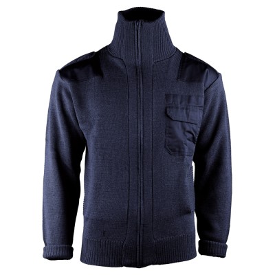 Sveter Mil-Tec Cardigan na zips s vreckom - modrý