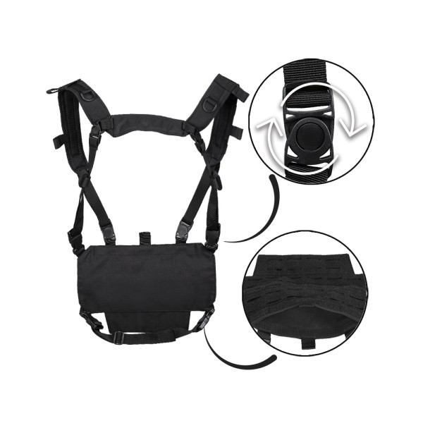 Nosič taktický hrudný MIL-TEC Chest Rig Lightweight - čierny