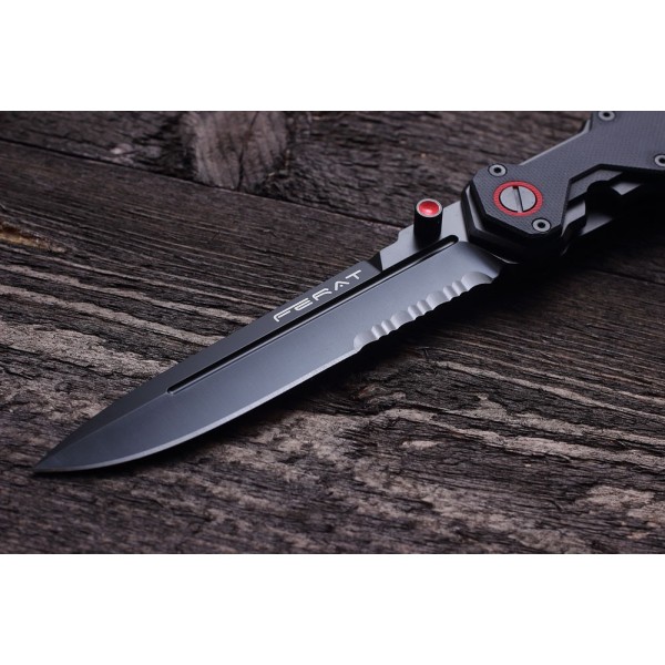 Nôž zatvárací taktický MR.BLADE Ferat Serrated - čierny
