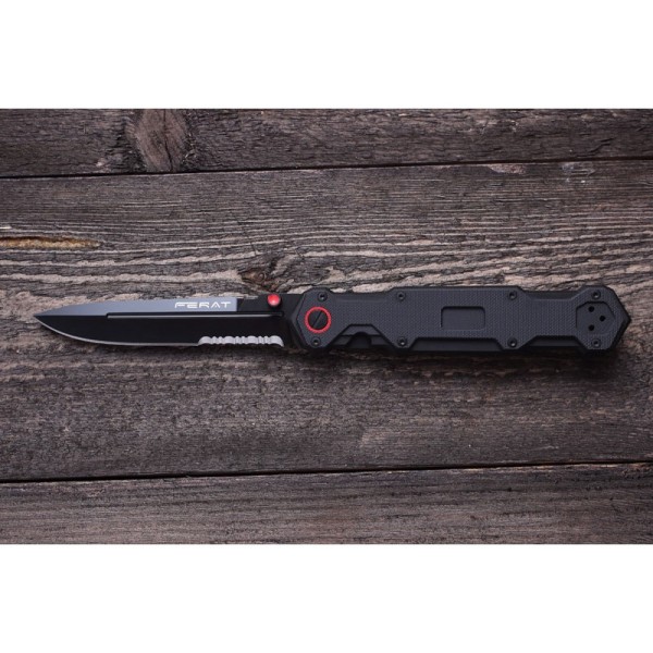 Nôž zatvárací taktický MR.BLADE Ferat Serrated - čierny