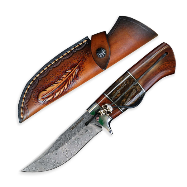 Nôž lovecký s pevnou čepeľou DELLINGER Waldmann Full Damascus Nr.15  - damaškový