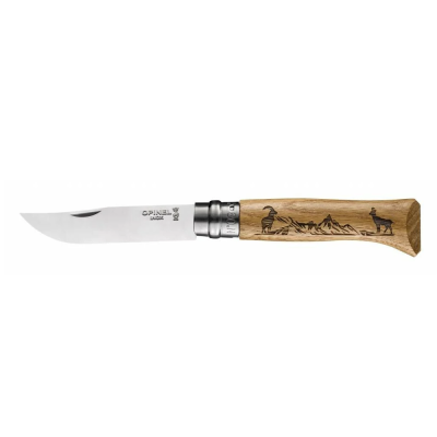 Nôž zatvárací OPINEL N°08 INOX Animalia Kamzík  - buk