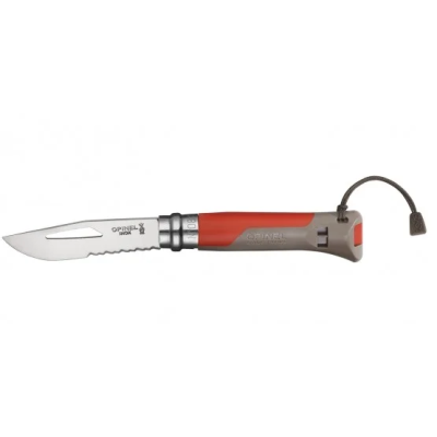 Nôž zatvárací outdoorový OPINEL No.08 INOX Outdoor Earth - červený