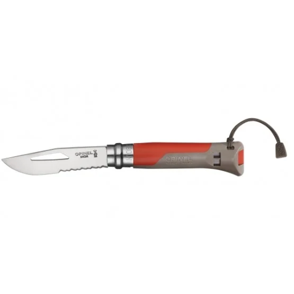Nôž zatvárací outdoorový OPINEL No.08 INOX Outdoor Earth - červený