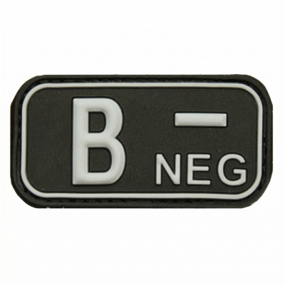 Patch označenie krvnej skupiny B- NEG - čierny