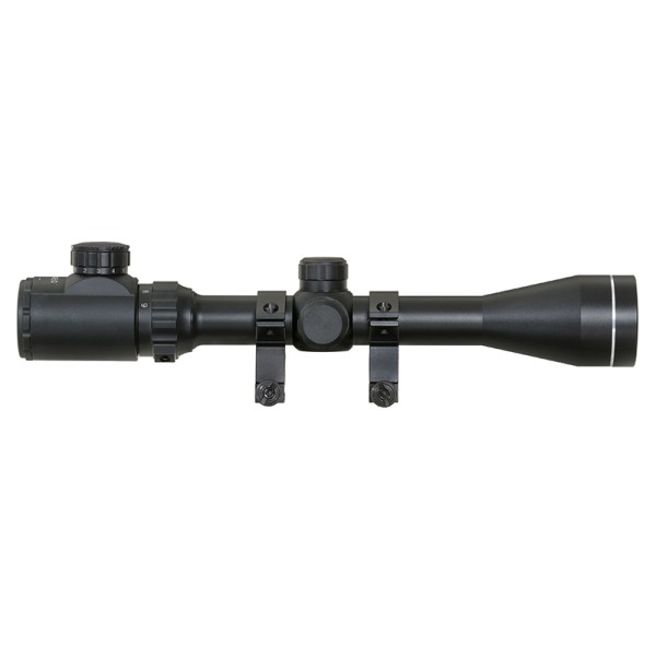 Puškohľad PCS 3-9x40E podsvietený, s montážou 22mm - čierny