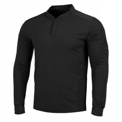 Tričko funkčné termo s dlhým rukávom PENTAGON SquadForce Rugby Shirt - čierne
