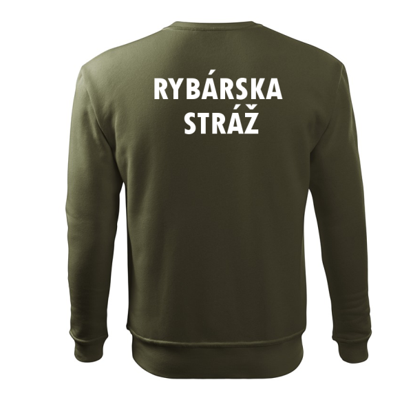 Mikina RYBÁRSKA STRÁŽ s bielym nápisom - military olivová