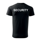Tričko SECURITY biely nápis so suchým zipsom 6x9cm - čierne
