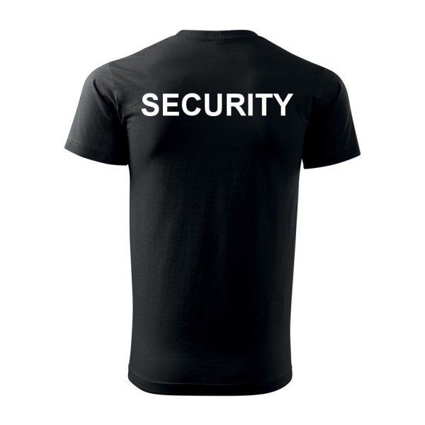 Tričko SECURITY biely nápis so suchým zipsom 6x9cm - čierne