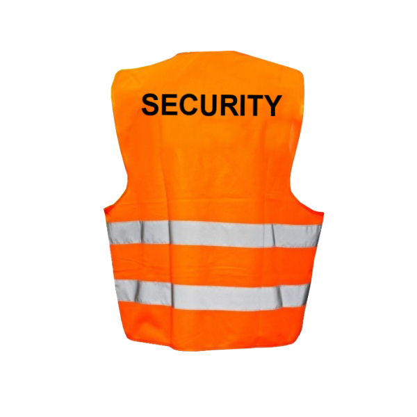 Vesta reflexná s potlačou SBS SECURITY - oranžová