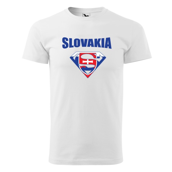 Tričko SLOVAKIA Superman - biele