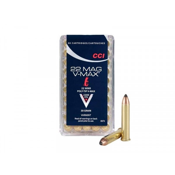 Náboj CCI .22WMR CCI V-Max 30gr/1,94g Poly-Tip V-Max 50ks