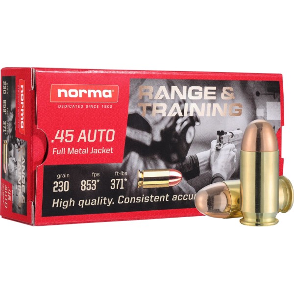 Náboj .45 ACP NORMA 230gr/14,90g FMJ