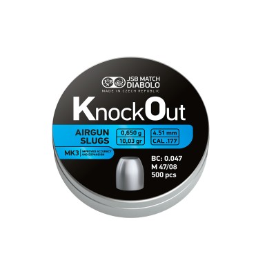 Diabolky JSB MATCH Knockout MK3 0,650g, kal. 4,51mm, 500ks - oválne