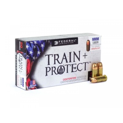 Náboj 9mm Luger FEDERAL Train+Protect 115gr/7,45g Versatile HP